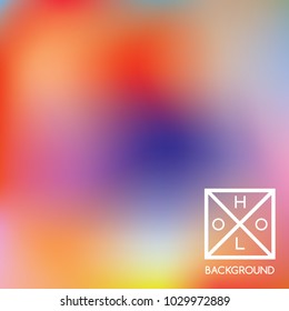 Holographic backdrop. Holo iridescent cover. Abstract soft pastel colors backdrop. Trendy creative vector cosmic gradient.  Pastel holographic foil.  Vintage neon template for banner. 