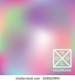Holographic backdrop. Holo iridescent cover. Gradient soft pastel colors backdrop. Minimal creative vector gradient.  Mesh holographic foil.  Creative neon template for banner. Vibrant print.