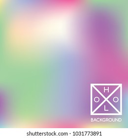 Holographic backdrop. Holo iridescent cover. Gradient soft pastel colors backdrop. Minimal creative vector gradient.  Pastel holographic foil.  Creative neon template for banner. 