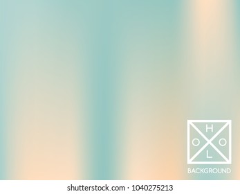 Holographic backdrop. Holo iridescent cover. Gradient soft pastel colors backdrop. Minimal creative vector gradient.  Pastel holographic foil.  Vintage neon template for banner. 