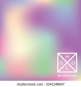 Holographic backdrop. Holo iridescent cover. Abstract soft pastel colors backdrop. Minimal creative vector gradient.  Mesh holographic foil.  Creative neon template for banner. 