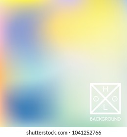Holographic backdrop. Holo iridescent cover. Gradient soft pastel colors backdrop. Minimal creative vector gradient.  Mesh holographic foil.  Vintage neon template for banner. 