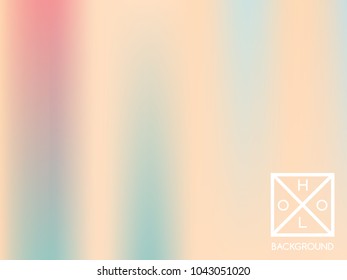 Holographic backdrop. Holo iridescent cover. Abstract soft pastel colors backdrop. Trendy creative vector cosmic gradient.  Mesh holographic foil.  Vintage neon template for banner. 
