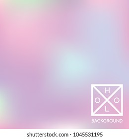 Holographic backdrop. Holo iridescent cover. Abstract soft pastel colors backdrop. Minimal creative vector gradient.  Pastel fantasy foil.  Vintage neon template for banner. 