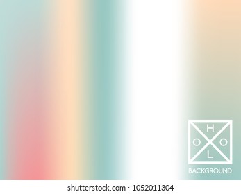 Holographic backdrop. Holo iridescent cover. Abstract soft pastel colors backdrop. Minimal creative vector gradient.  Mesh holographic foil.  Creative neon template for banner. Vibrant print.