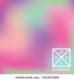 Holographic backdrop. Holo sparkly cover. Abstract soft pastel colors backdrop. Trendy creative vector cosmic gradient.  Mesh holographic foil.  Creative neon template for banner. Vibrant print.