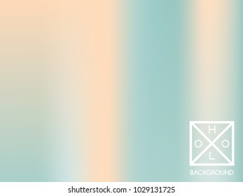 Holographic backdrop. Holo sparkly cover. Abstract soft pastel colors backdrop. Trendy creative vector cosmic gradient.  Pastel fantasy foil.  Vintage neon template for banner. 