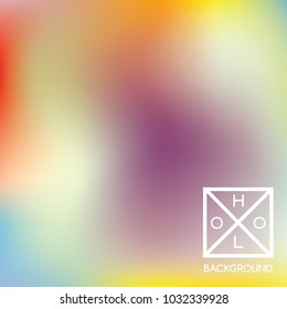 Holographic backdrop. Holo sparkly cover. Abstract soft pastel colors backdrop. Trendy creative vector cosmic gradient.  Pastel holographic foil.  Vintage neon template for banner. 