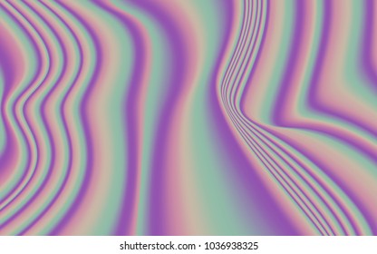 Holographic Background. Abstract Colorful Texture in Neon Color Design. Trendy Holography for your Project Design Placards, Posters, Banners, Presentation, Brochure, Fashion, Cover. Wavy Gradient.