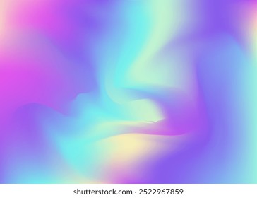 Fondo holográfico. Textura suave azul. Pop Plantilla multicolor. Anuncio brillante. Textura irisada. Gradiente de holograma. Luz de unicornio. Cubierta metálica. Fondo holográfico rosado