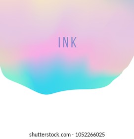 Holographic background of blurred gradient – flowing paint  hologram or gasoline , isolated on white for brand, postcards and invitations.