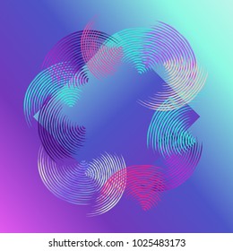 Holographic background with bright elements for the design of booklets, posters, banners, websites. Vector illustration