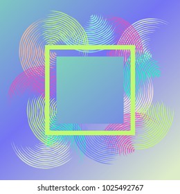 Holographic background with bright semicircular elements for decoration of posters, banners, websites. Vector illustration
