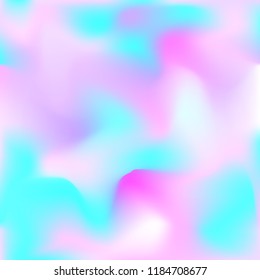Holographic background. Bright smooth mesh blurred futuristic pattern in pink, blue, green colors. Fashionable ad vector. Intensive gradient of holographic spectrum for printed products, covers.