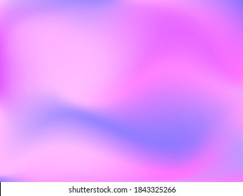 Holographic background. Bright smooth mesh blurred futuristic pattern in pink, blue, green colors. Fashionable ad vector. Intensive gradient of holographic spectrum for printed products, covers. 