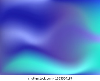 Holographic background. Bright smooth mesh blurred futuristic pattern in pink, blue, green colors. Fashionable ad vector. Intensive gradient of holographic spectrum for printed products, covers. 