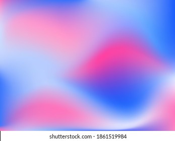 Holographic background. Bright smooth mesh blurred futuristic pattern in pink, blue, green colors. Fashionable ad vector. Intensive gradient of holographic spectrum for printed products, covers. 