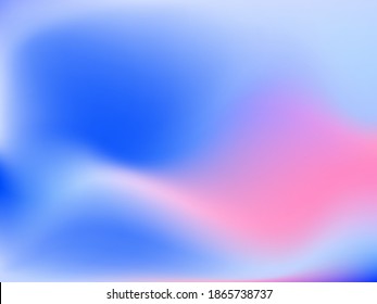 Holographic background. Bright smooth mesh blurred futuristic pattern in pink, blue, green colors. Fashionable ad vector. Intensive gradient of holographic spectrum for printed products, covers. 