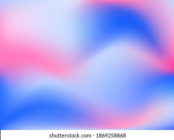 Holographic background. Bright smooth mesh blurred futuristic pattern in pink, blue, green colors. Fashionable ad vector. Intensive gradient of holographic spectrum for printed products, covers. 