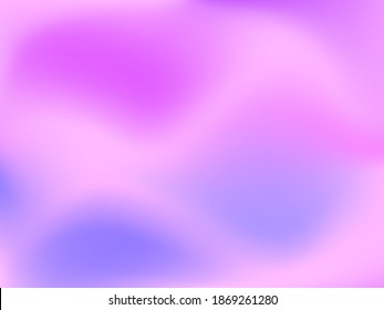 Holographic background. Bright smooth mesh blurred futuristic pattern in pink, blue, green colors. Fashionable ad vector. Intensive gradient of holographic spectrum for printed products, covers. 