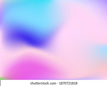 Fondo holográfico. La malla suave y brillante tónica futurista borrosa en colores rosa, azul y verde. De moda y vector. Gradiente intensivo del espectro holográfico para productos impresos, cubiertas. 