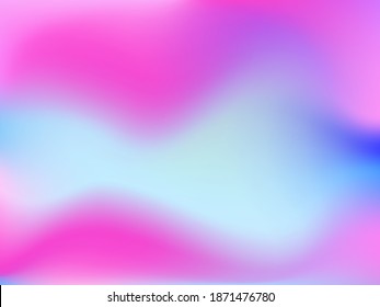 Fondo holográfico. La malla suave y brillante tónica futurista borrosa en colores rosa, azul y verde. De moda y vector. Gradiente intensivo del espectro holográfico para productos impresos, cubiertas. 