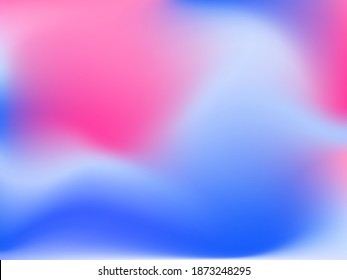 Holographic background. Bright smooth mesh blurred futuristic pattern in pink, blue, green colors. Fashionable ad vector. Intensive gradient of holographic spectrum for printed products, covers. 