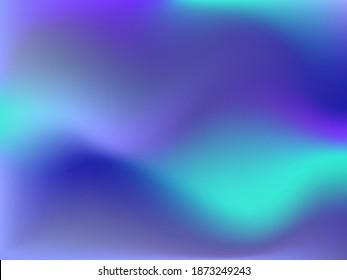 Fondo holográfico. La malla suave y brillante tónica futurista borrosa en colores rosa, azul y verde. De moda y vector. Gradiente intensivo del espectro holográfico para productos impresos, cubiertas. 