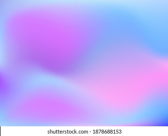 Holographic background. Bright smooth mesh blurred futuristic pattern in pink, blue, green colors. Fashionable ad vector. Intensive gradient of holographic spectrum for printed products, covers.