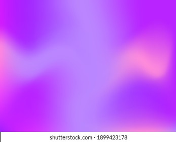 Fondo holográfico. Malla suave y brillante con un patrón futurista borroso. Vector de publicidad de moda. Gradiente de espectro holográfico intenso para productos de impresión, cubiertas.