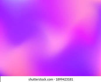 Fondo holográfico. Malla suave y brillante con un patrón futurista borroso. Vector de publicidad de moda. Gradiente de espectro holográfico intenso para productos de impresión, cubiertas.
