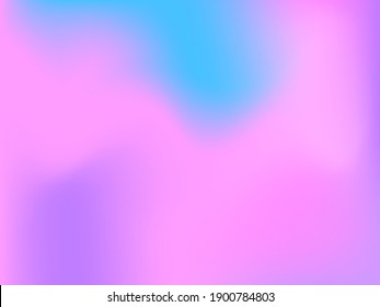 Fondo holográfico. Malla suave y brillante con un patrón futurista borroso. Vector de publicidad de moda. Gradiente de espectro holográfico intenso para productos de impresión, cubiertas.