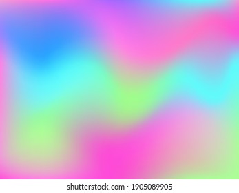 Holographic background. Bright, smooth mesh with a blurry futuristic pattern. Trendy advertising vector. Intense holographic spectrum gradient for printing products, covers.