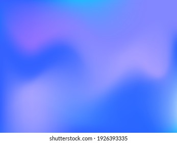 Fondo holográfico. Malla suave y brillante con un patrón futurista borroso. Vector de publicidad de moda. Gradiente de espectro holográfico intenso para productos de impresión, cubiertas.