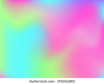 Holographic background. Bright, smooth mesh with a blurry futuristic pattern. Trendy advertising vector. Intense holographic spectrum gradient for printing products, covers.