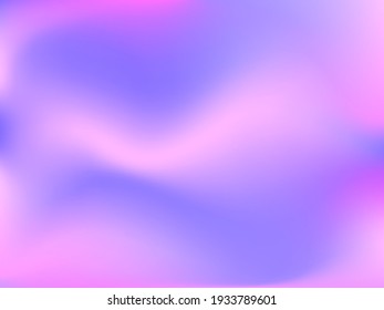 Holographic background. Bright smooth mesh blurred futuristic pattern in pink, blue, green colors. Fashionable ad vector. Intensive gradient of holographic spectrum for printed products, covers. 