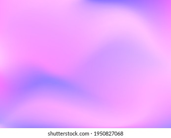 Holographic background. Bright smooth mesh blurred futuristic pattern in pink, blue, green colors. Fashionable ad vector. Intensive gradient of holographic spectrum for printed products, covers. 
