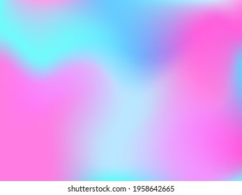 Holographic background. Bright, smooth mesh with a blurry futuristic pattern. Trendy advertising vector. Intense holographic spectrum gradient for printing products, covers.