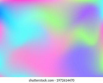 Holographic background. Bright, smooth mesh with a blurry futuristic pattern. Trendy advertising vector. Intense holographic spectrum gradient for printing products, covers.