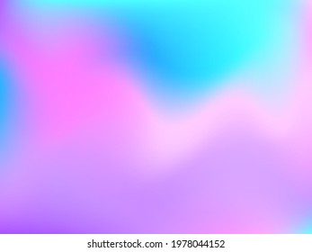 Holographic background. Bright, smooth mesh with a blurry futuristic pattern. Trendy advertising vector. Intense holographic spectrum gradient for printing products, covers.
