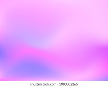 Holographic background. Bright smooth mesh blurred futuristic pattern in pink, blue, green colors. Fashionable ad vector. Intensive gradient of holographic spectrum for printed products, covers. 