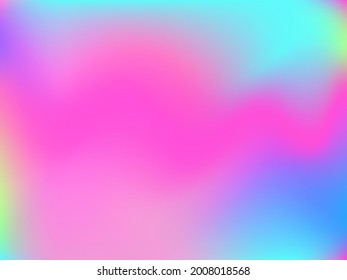 Holographic background. Bright, smooth mesh with a blurry futuristic pattern. Trendy advertising vector. Intense holographic spectrum gradient for printing products, covers.