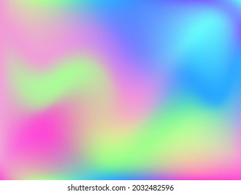 Holographic background. Bright, smooth mesh with a blurry futuristic pattern. Trendy advertising vector. Intense holographic spectrum gradient for printing products, covers.