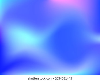 Holographic background. Bright smooth mesh blurred futuristic pattern in pink, blue, green colors. Fashionable ad vector. Intensive gradient of holographic spectrum for printed products, covers. 