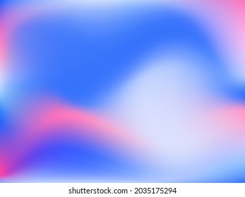Holographic background. Bright smooth mesh blurred futuristic pattern in pink, blue, green colors. Fashionable ad vector. Intensive gradient of holographic spectrum for printed products, covers. 