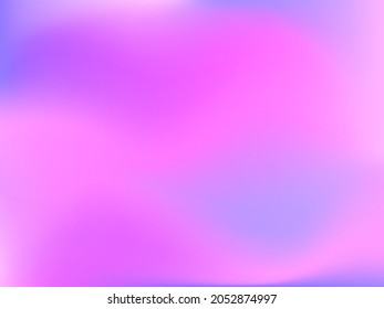 Holographic background. Bright smooth mesh blurred futuristic pattern in pink, blue, green colors. Fashionable ad vector. Intensive gradient of holographic spectrum for printed products, covers. 
