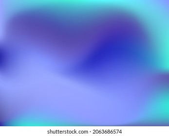 Holographic background. Bright smooth mesh blurred futuristic pattern in pink, blue, green colors. Fashionable ad vector. Intensive gradient of holographic spectrum for printed products, covers. 
