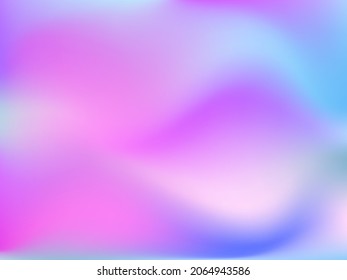 Fondo holográfico. La malla suave y brillante tónica futurista borrosa en colores rosa, azul y verde. De moda y vector. Gradiente intensivo del espectro holográfico para productos impresos, cubiertas. 