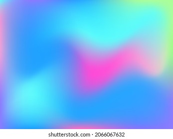Holografischer Hintergrund. Hell, glatte Masche mit einem unscharfen futuristischen Muster. Trendy Werbeträger. Intensives Holografen-Spektrum-Farbverlauf für Druckerzeugnisse, Deckel.