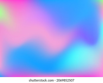 Holographic background. Bright, smooth mesh with a blurry futuristic pattern. Trendy advertising vector. Intense holographic spectrum gradient for printing products, covers.